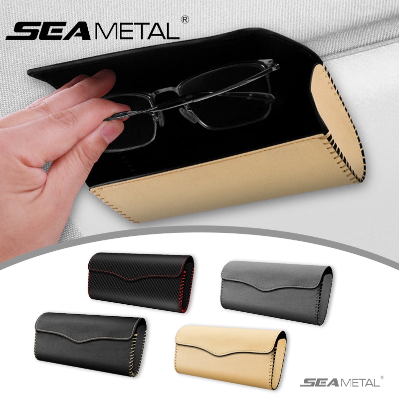 SEAMETAL Car Sun Visor Plate Glasses Case Suede Leather Car Glasses Storage Bag