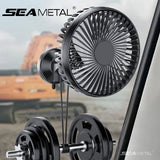 SEAMETAL 12V/24V USB Car Dashboard Cooling Fan with Suction Cup Single Head Fan 360 Degree All-Round Auto Cooler