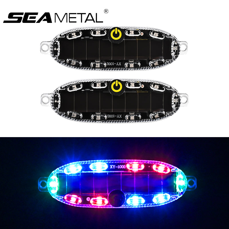 SEAMETAL Solar Car Strobe Warning Light Auto Emergency Light Motorcycle Truck Brake Taillight