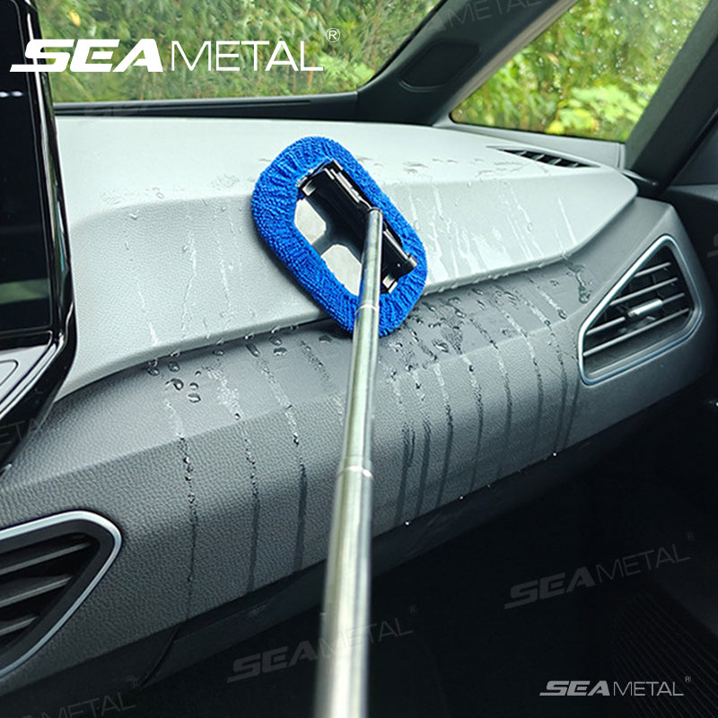 SEAMETAL Retractable Car Windshield Wiper Blade Long Handle Rearview Mirror Window Glass Wash Brush