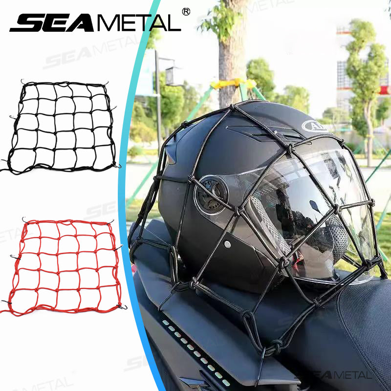 SEAMETAL Motorcycle Luggage Net Elastic Mesh with 6 Adjustable Hooks