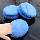 5Pcs Car Waxing Polish Sponges 5 Inch Car Detailing Wax Applicator Pads Round Pocket Microfiber Foam Sponges Car Cleaning Tools