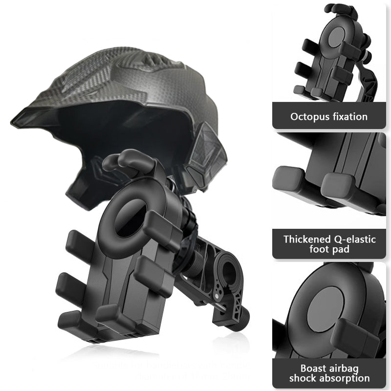 SEAMETAL Motorcycle Cell Phone Holder GPS Shockproof Smartphone Handlebar and Rearview Mirror Mount Airbag Shock Absorber Bracket