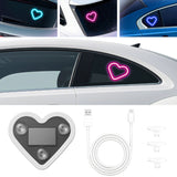 SEAMETAL LED Car Window Ambient Lamp Solar Energy Wiring Free Glowing Heart Atmosphere Neon Light