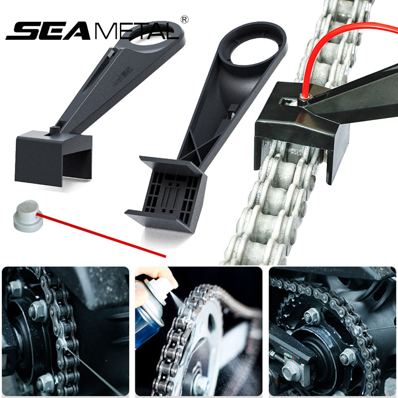 SEAMETAL Motorcycle Chain Oiler Spray Gear Motorcycle Chain Oil Applicator Mess-Free Chain Wax Chain Cleaner