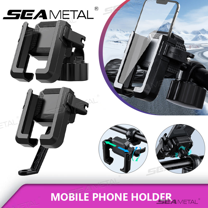 SEAMETAL Motorcycle Bicycle Phone Holder Moto Rearview Mirror Handlebar Mount