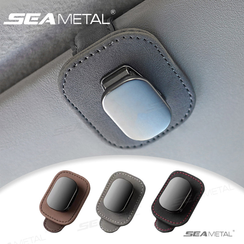 SEAMETAL Car Sunglasses Holder Clip Suede Sun Visor Mount Portable Eyeglasses Hanger