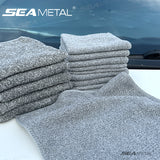 SEAMETAL Thickened Bamboo Charcoal Cleaning Towel Lint Free Super Absorbent Microfiber Cleaning Cloths for Car Window Household