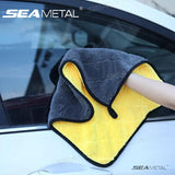 SEAMETAL Car Cleaning Towel 800GSM Coral Fleece Super Absorbent Double-sided Thick