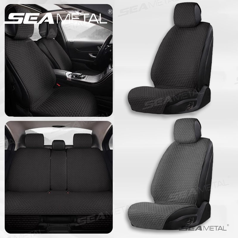 SEAMETAL Linen Car Seat Cover Universal Front Back Car Seat Cushion