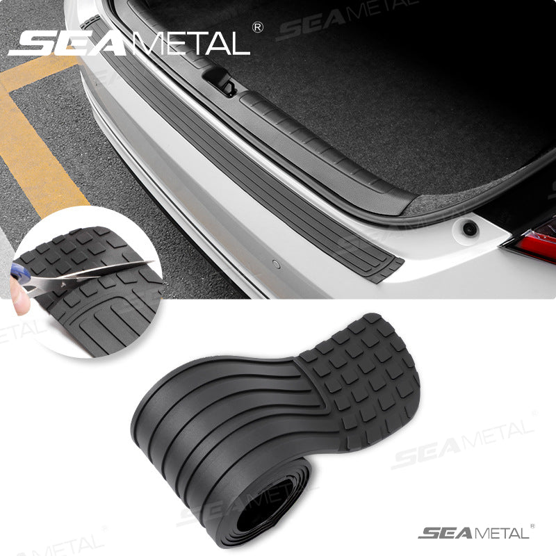 SEAMETAL Car Trunk Rear Bumper Guard Strip 104x8.5cm Rubber Door Sill Plate Protector
