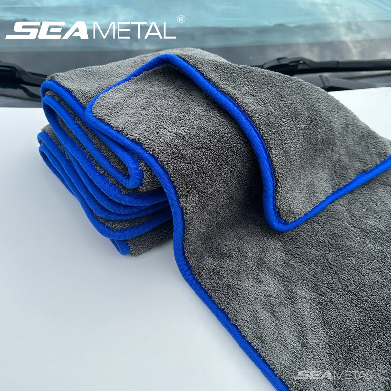 SEAMETAL Thickened Coral Fleece 1200gsm Car Cleaning Towel Super Absorbent Microfiber Cleaning Cloth Home Window Detailing Rag