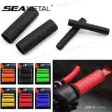 SEAMETAL 4Pcs Motorcycle Handlebar Grip Sleeve Rubber Anti-Slip Motorcycle Handle Cover