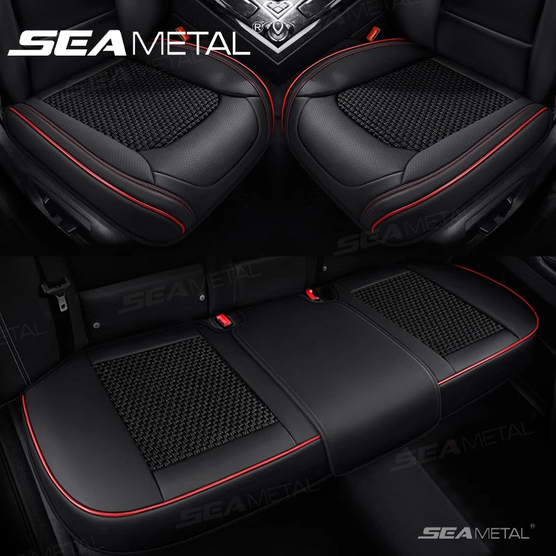 SEAMETAL Universal Ice Silk Car Seat Cover 3D Leather Seat Cushion Breathable Anti-silp Car Seat Mat Protector