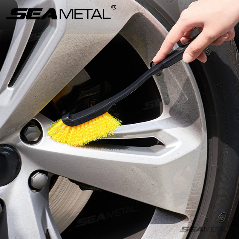 SEAMETAL Car Wheel Brush Long Handle Tire Rim Wheel Hub Cleaning Brush