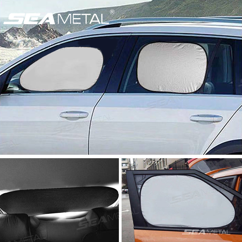 SEAMETAL Car Window Sun Shade Foldable Front Back Side Window Sunshade Cover