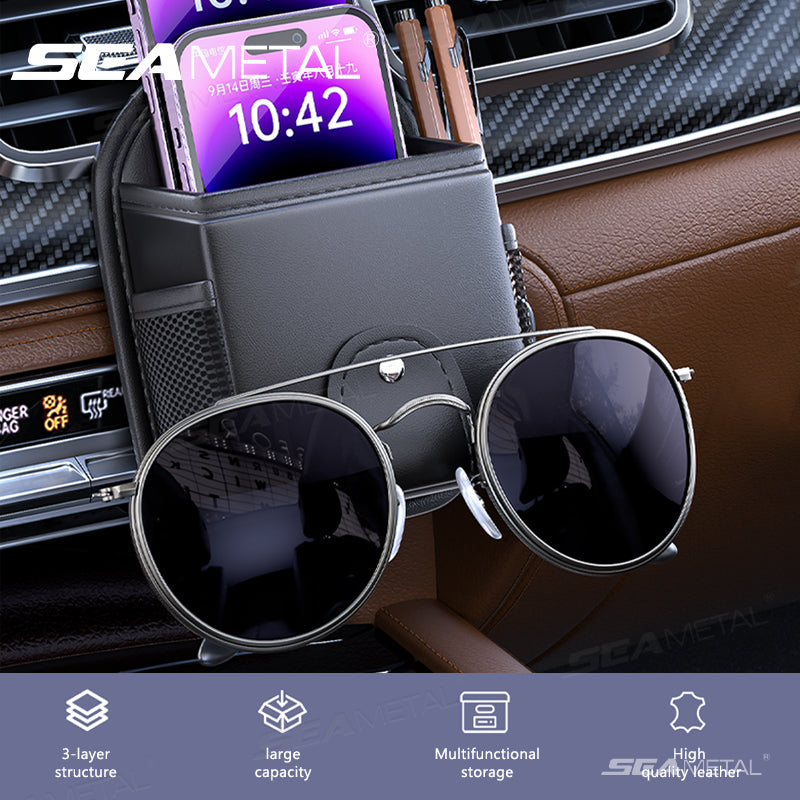 SEAMETAL Storage Box Car Airoutlet Hanging Bag Organizer Phone Holder