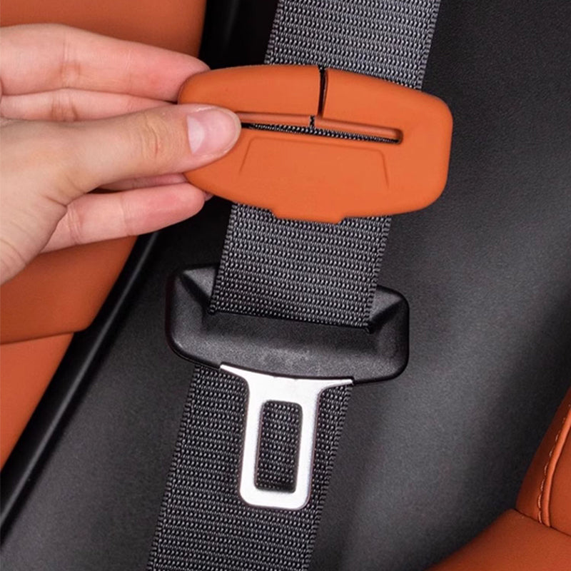 SEAMETAL Car Seat Belt Buckle Protector Cover 2Pcs Soft Silicone Anti-Collision Case Universal Seat Belt Buckle Protection Cover
