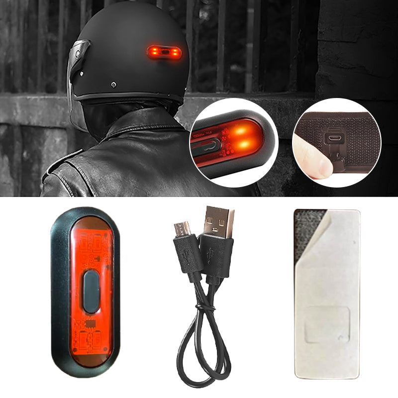 SEAMETAL Motorcycle Helmet Brake Light USB Rechargeable LED Helmet Tail Lights