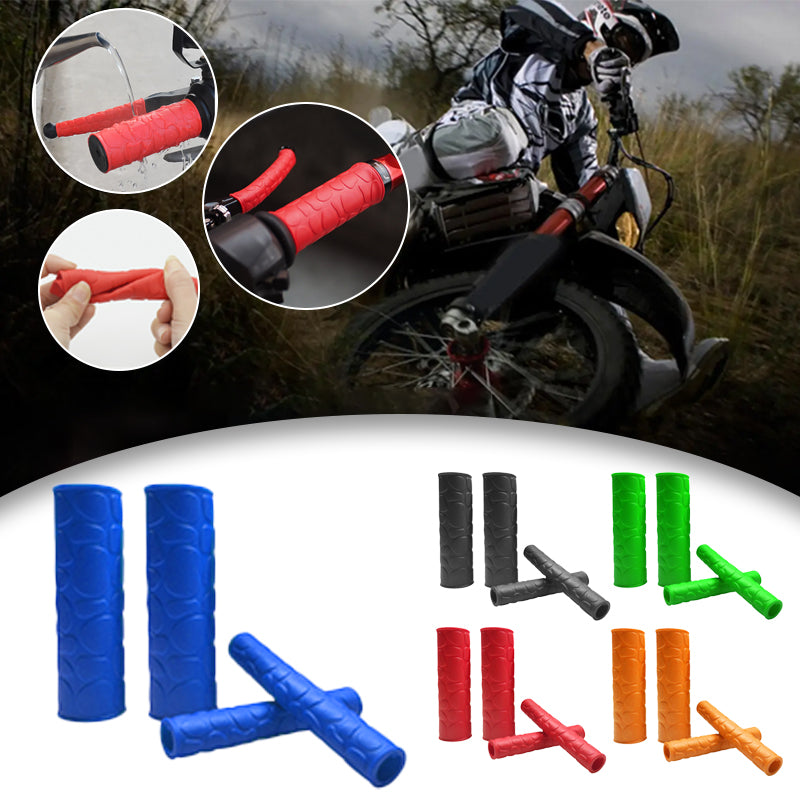 SEAMETAL 4Pcs Motorcycle Handlebar Grip Sleeve Rubber Anti-Slip Motorcycle Handle Cover