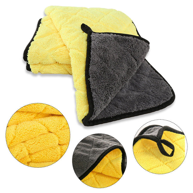 SEAMETAL Car Cleaning Towel 800GSM Coral Fleece Super Absorbent Double-sided Thick