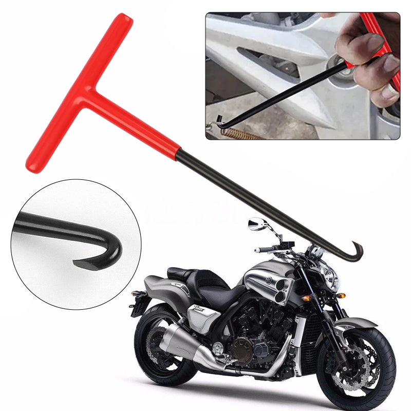 SEAMETAL 1pc Exhaust Spring Puller Tool Motorcycle Exhaust Spring Hooks T Handle Spring Hooks Wrench Spring Puller Removal Tools