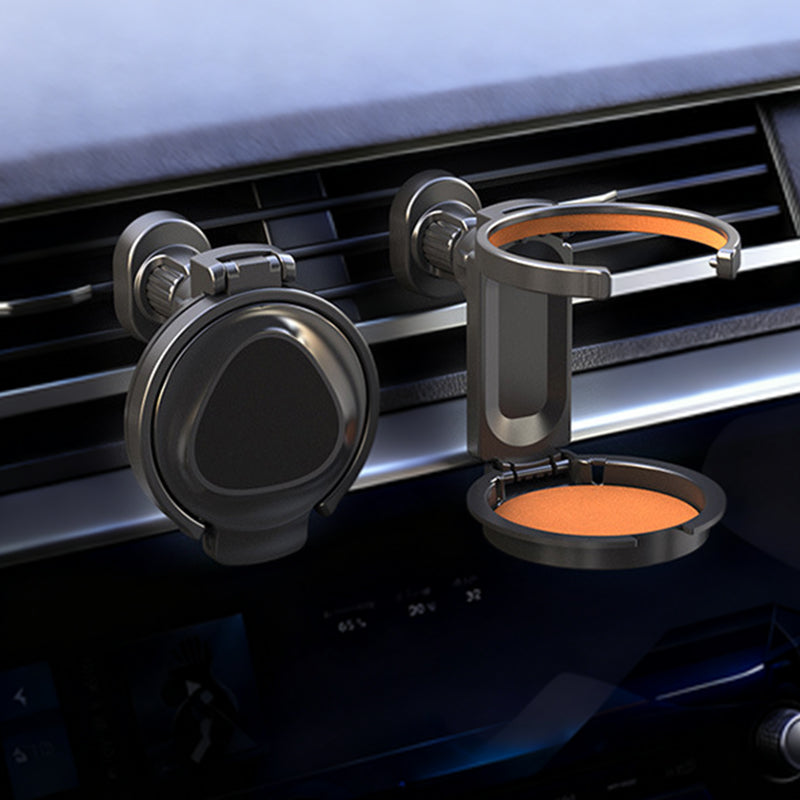 SEAMETAL Car Cup Holder Air Outlet Vent Drink Bracket Foldable Auto Drink Rack Stand Powerful Magnetic 360° Rotating Phone Mount