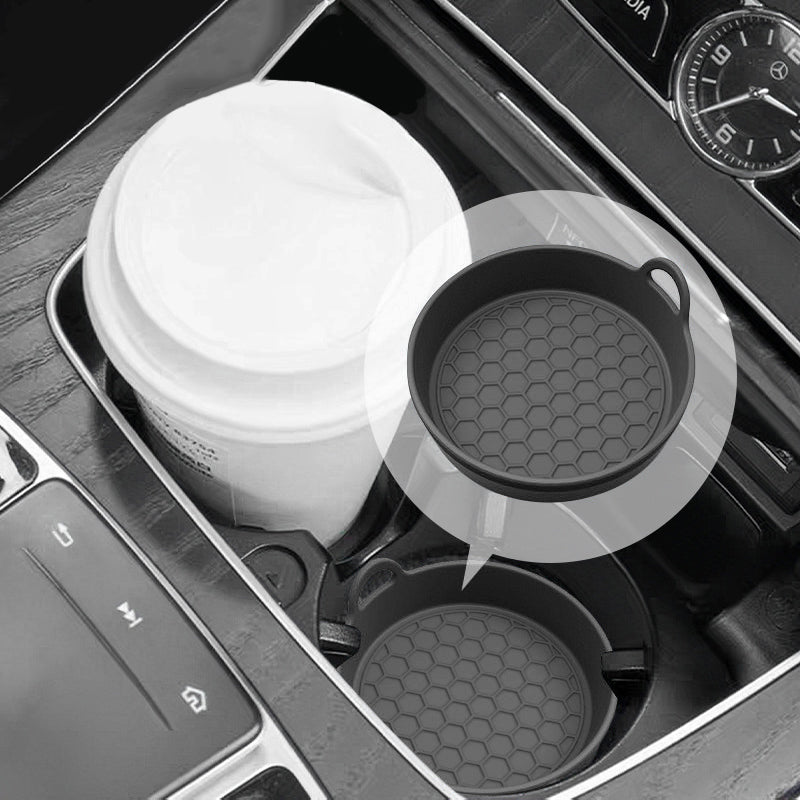 SEAMETAL 2Pcs Car Coaster Water Cup Holder Silicone Non-slip Drink Cup Mat Waterproof And Heat Insulation Car Cup Mat