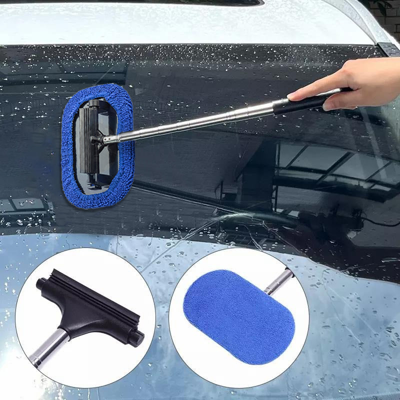 SEAMETAL Retractable Car Windshield Wiper Blade Long Handle Rearview Mirror Window Glass Wash Brush