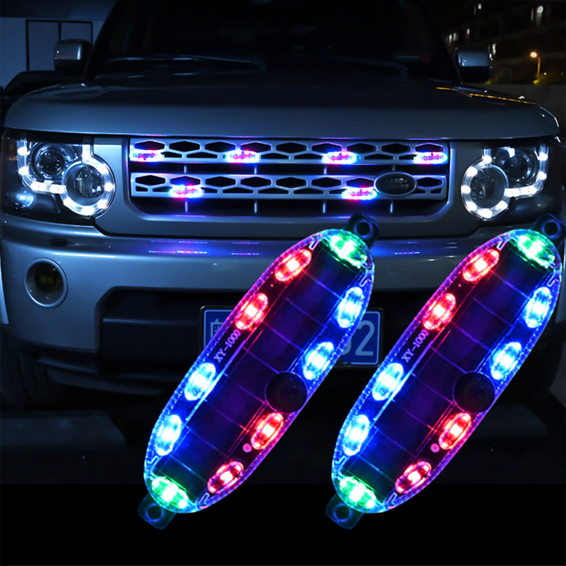 SEAMETAL Solar Car Strobe Warning Light Auto Emergency Light Motorcycle Truck Brake Taillight