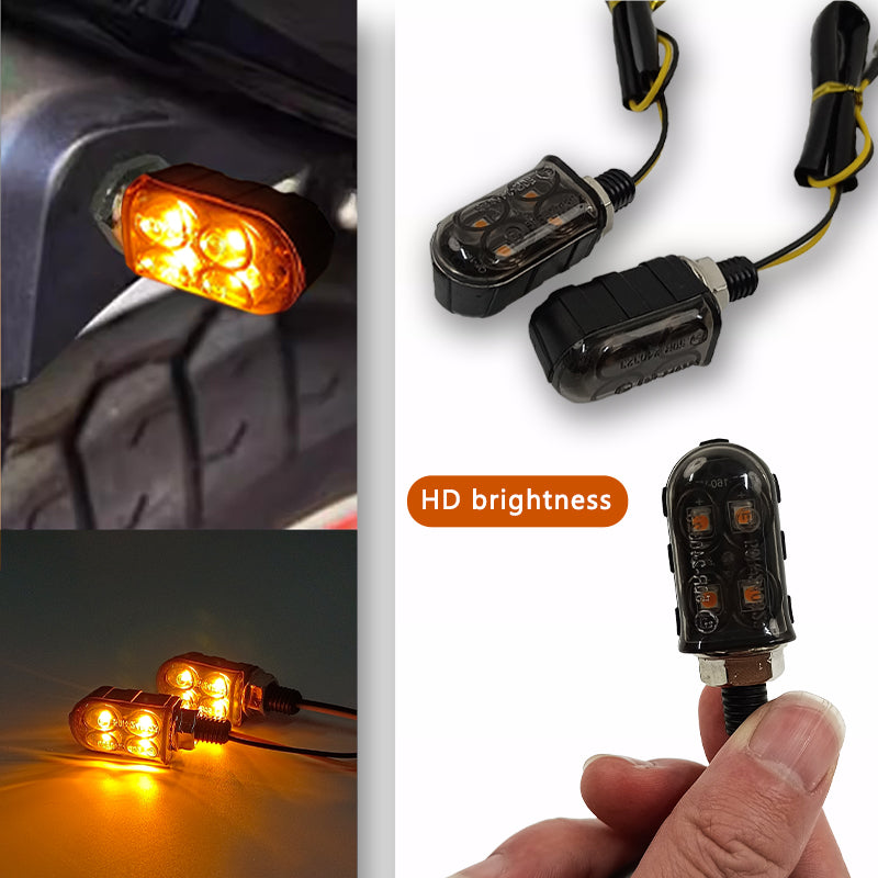 SEAMETAL LED Motorcycle Turn Signal Light Universal 4 Led Flashing Blinker Light