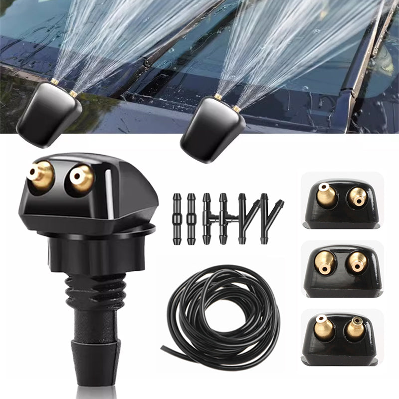 SEAMETAL Car Windshield Wiper Washer Spray Nozzle Dual Hole Hose Wiper Water Jet