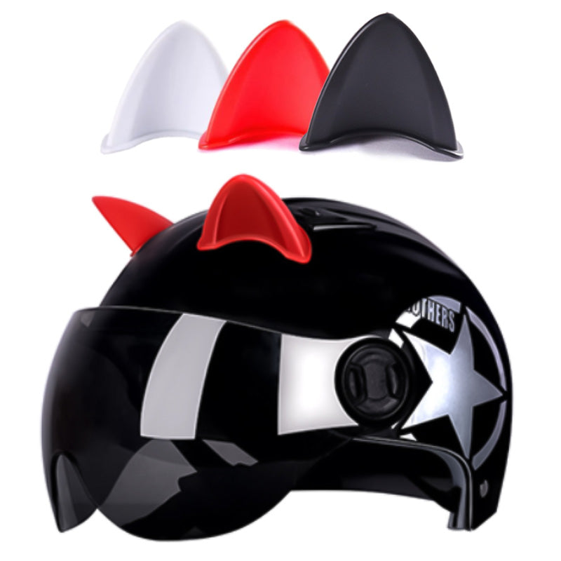 SEAMETAL Motorcycle Helmet Cat Ears Decoration Motocross Helmet Accessories Silicone Cat Ears Sticker