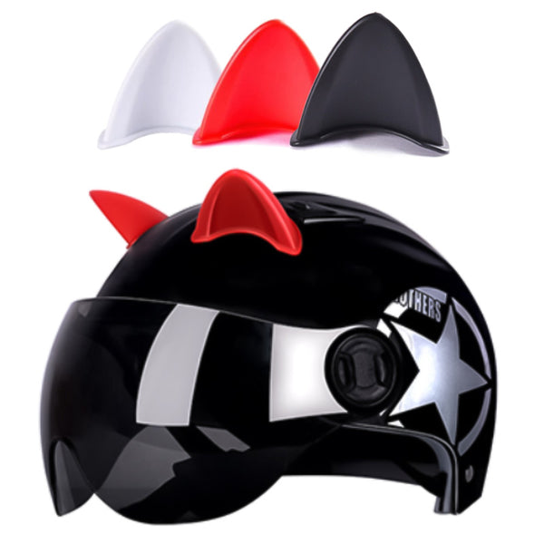 Motorcycle Helmet Cat Ears Decoration Motocross Helmet Accessories White