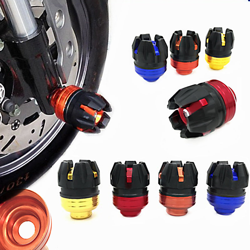 SEAMETAL Universal Front Suspension Protection Cup Frame Slider Falling Protector For Motorcycle Scooter E-Bike Aluminum And ABS