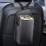 SEAMETAL Car Seat Side Storage Bag PU Leather Hanging Auto Seat Organizer Tissue Bag Water Cup Holder