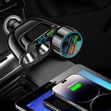 SEAMETAL 5 In 1 66W PD Car Cigarette Lighter Adapter Super Fast Charging Phone Charger