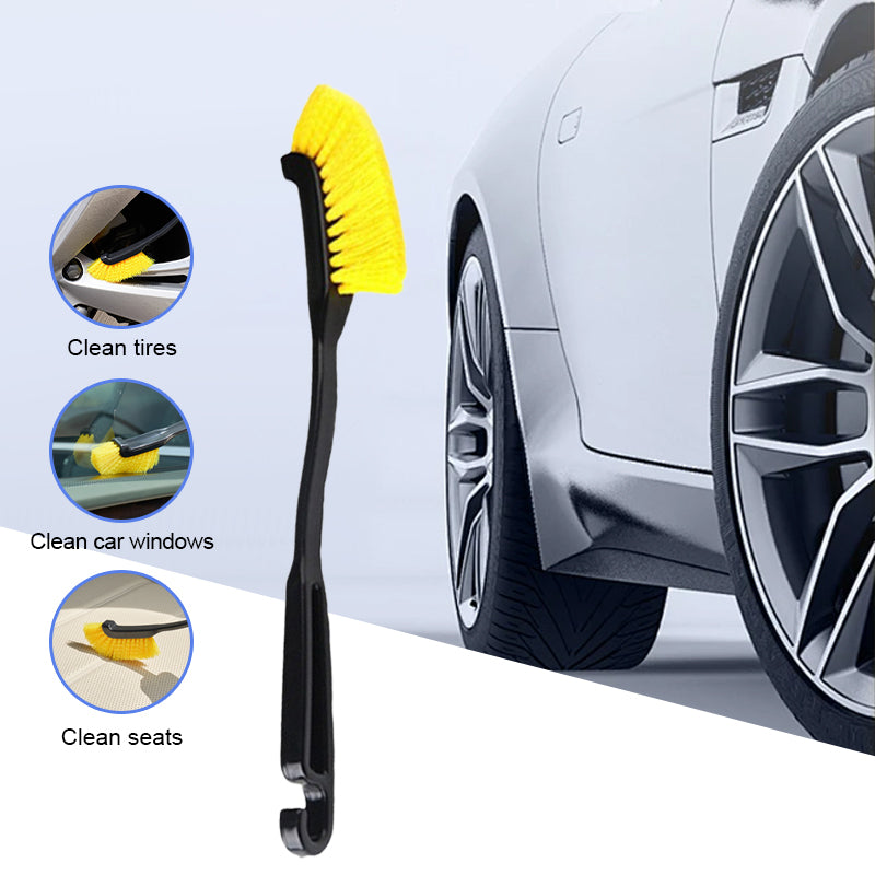 SEAMETAL Car Wheel Brush Long Handle Tire Rim Wheel Hub Cleaning Brush