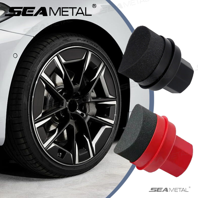 SEAMETAL Car Tire Polishing Brush Handheld Curved Car Cleaning Waxing Sponge Brush