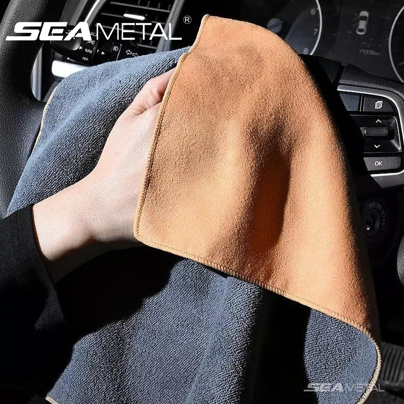 SEAMETAL 500GSM Car Wash Towel Double-sided Suede Car Cleaning Cloth