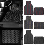 SEAMETAL Car Floor Mats PU Leather Car Carpet Foot Pads 4Pcs/Set