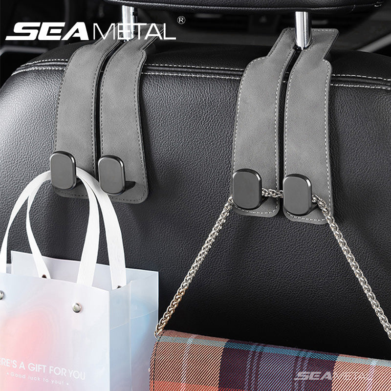 SEAMETAL Double Hidden ABS Car Hook Auto Seat Back Upgrade Rear Seat Car Bag Storage