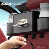 SEAMETAL Car Seat Back Storage Box Multifunctional Cup Holders Phone Stand Tissue Box