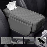 SEAMETAL Universal Car Armrest Console Pad with Tissue Holder Elbow Rest Cushion