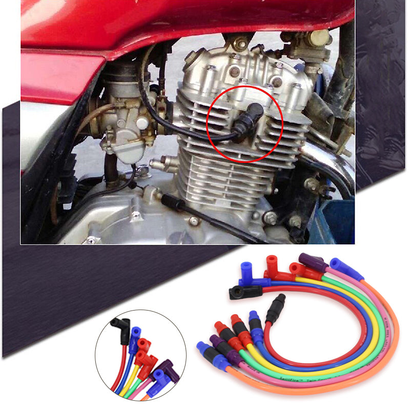 SEAMETAL Universal Motorcycle Ignition Coil Spark Plug Power Cable For Dirt Bike ATV Scooter
