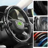 SEAMETAL Carbon Fiber Car Steering Wheel Cover Anti Slip Steering Wheel Protector Cover Durable Wear-resistant