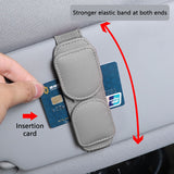 SEAMETAL Car Glasses Clip Leather Card Holder Magnetic Sun Visor Organizer