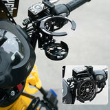 SEAMETAL Foldable Turntable Motorcycle Cup Holder CNC Metal Anti-Vibration Water Cup Bracket Kettle Holder Modified Accessories