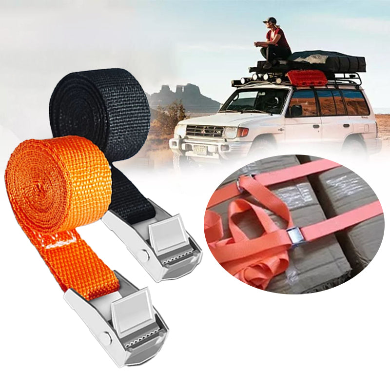 SEAMETAL 3/4/6m Car Cargo Lashing Straps with Buckle Tie-Down Belt Tow Rope Strong Ratchet Fixing Belt for Motorcycle Bicycle