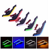 SEAMETAL 2Pcs Motorcycle Winglets Motorcycle Front Side Spoiler Aerodynamic Wing set Universal Fixed Wind Wing Decoration with LED Dynamic Light